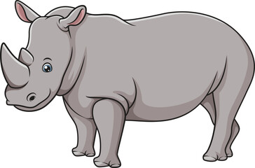 Semi-realistic rhinoceros looking adorable vector image © heyclipart