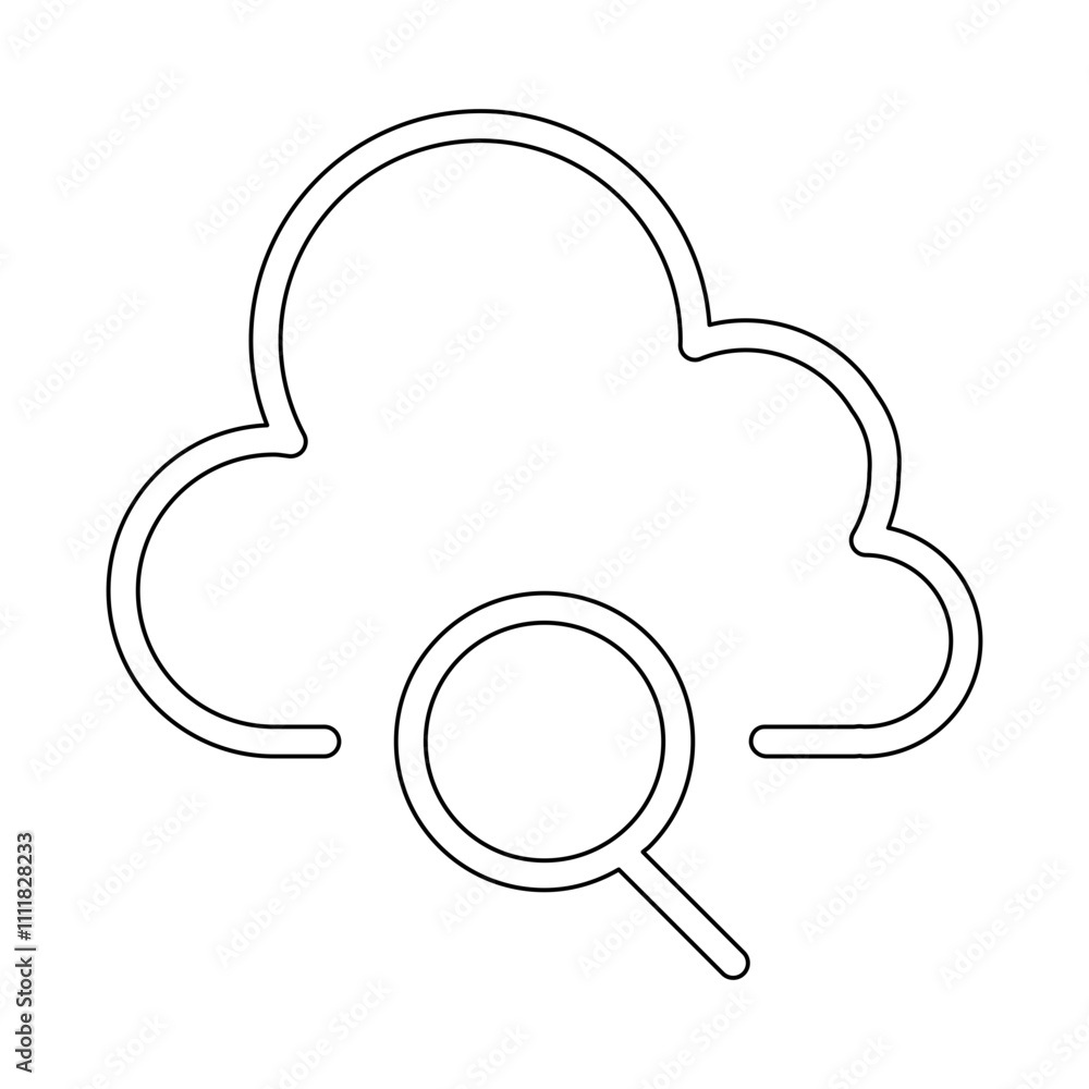 Poster cloud computing icon in line style