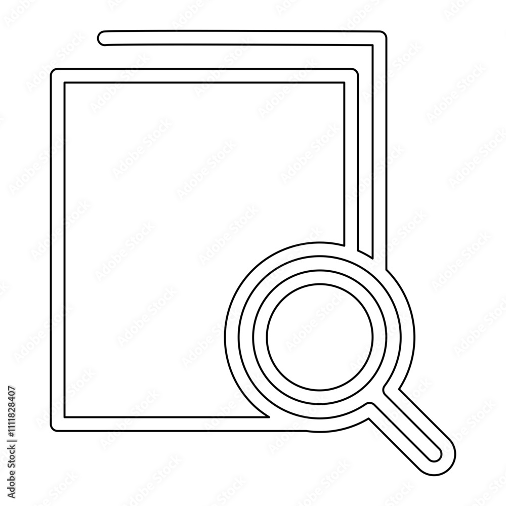 Poster file search icon in line style