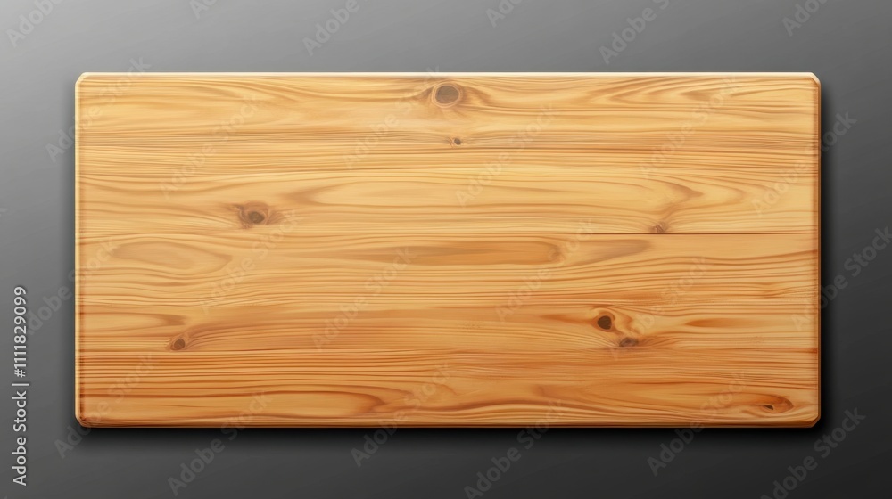 Poster a rectangular pine frame with a rich, smooth surface and prominent knots, floating on a transparent 