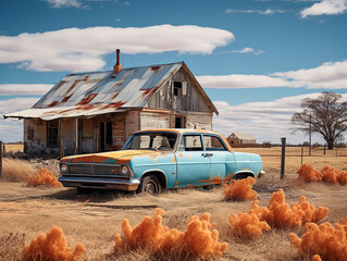 Gorgious A collection of old cars in a junkyard