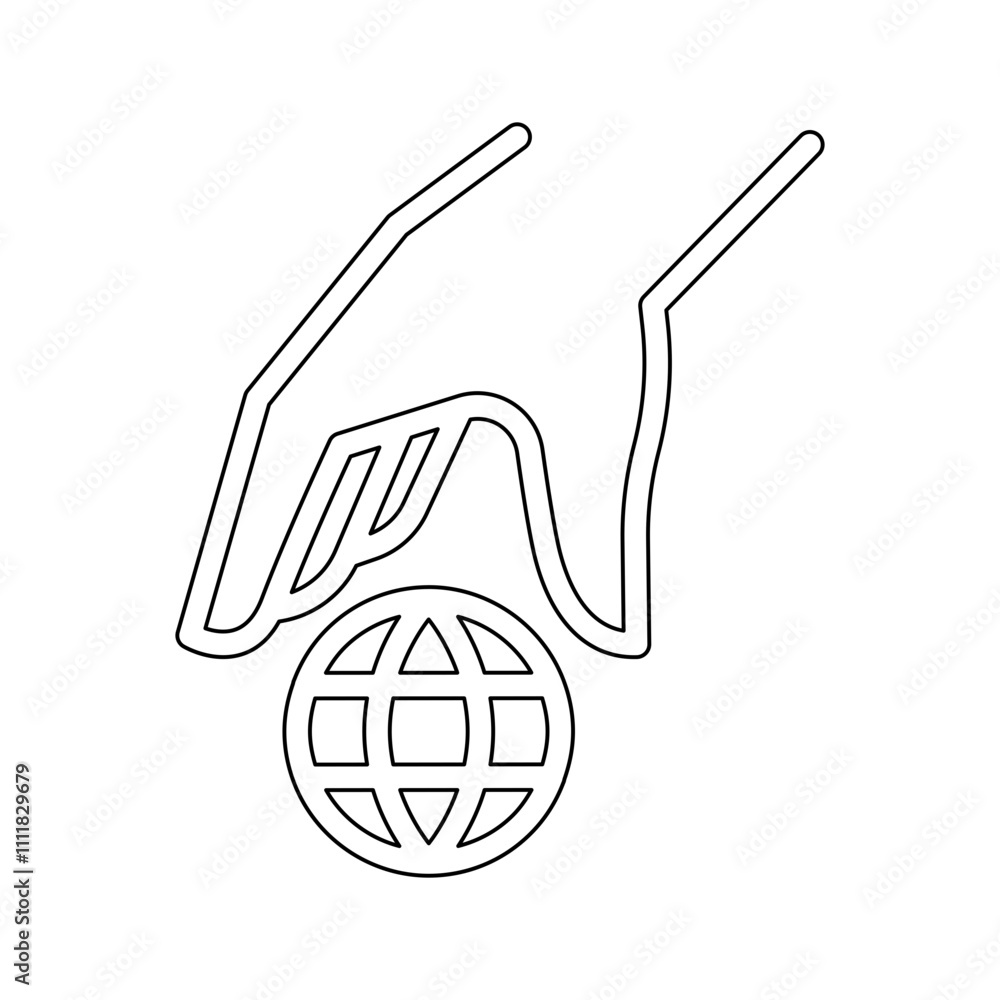 Poster save world icon in line style