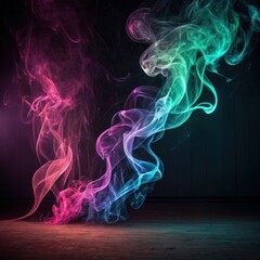 Obraz premium Colorful Smoke Art in a Black Background with Dramatic Swirls