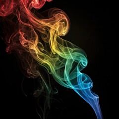 Obraz premium Mesmerizing Colorful Smoke Swirls on Dramatic Black Backdrop