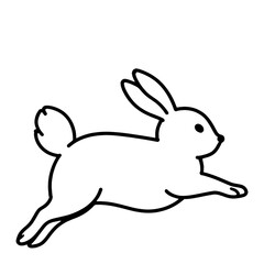 Obraz premium Bunny in a Hopping Pose with Soft Lines