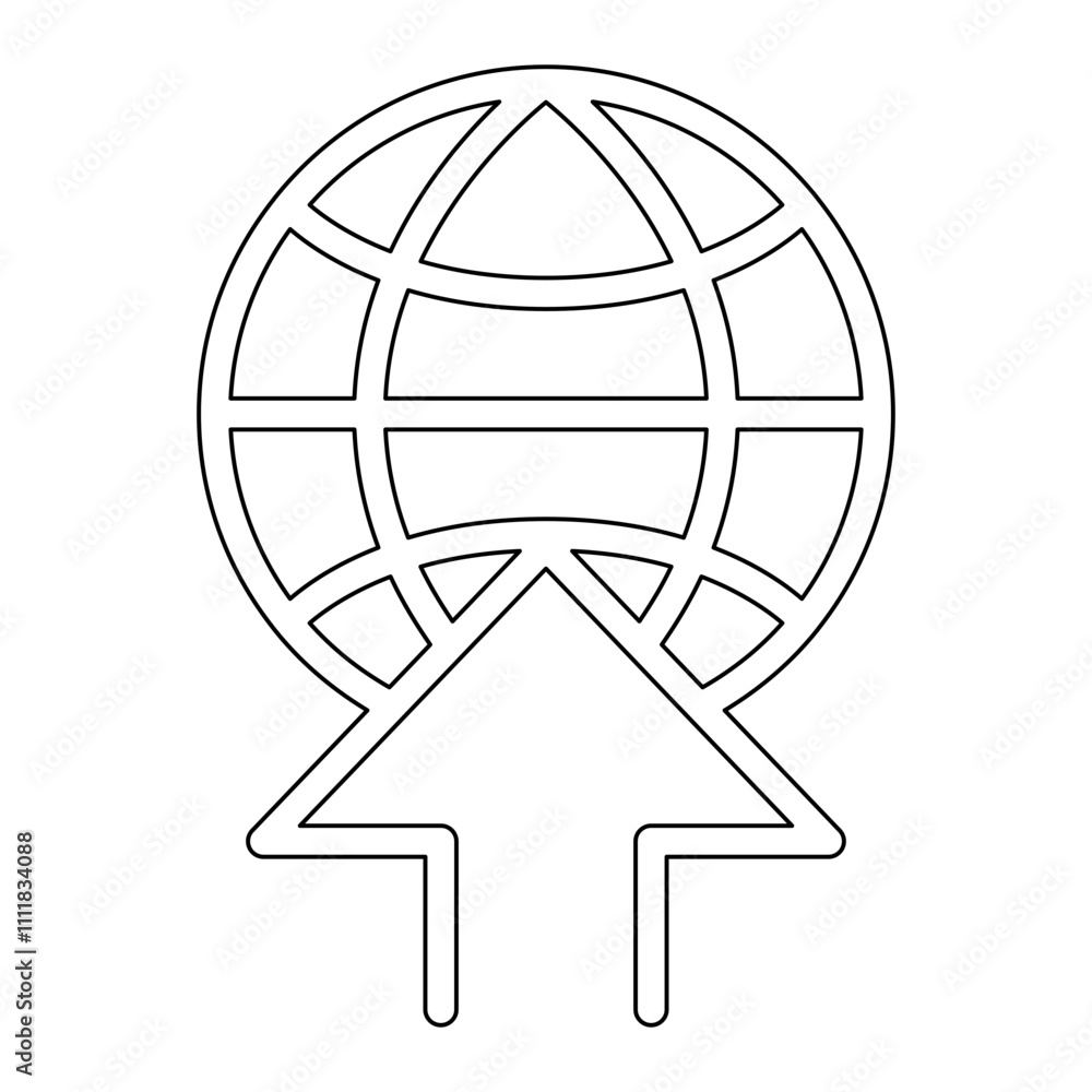 Poster internet connection icon in line style