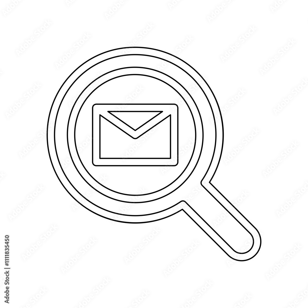 Poster e-mail searching icon in line style