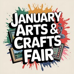 January Arts And Crafts Fair Event Announcement Poster
