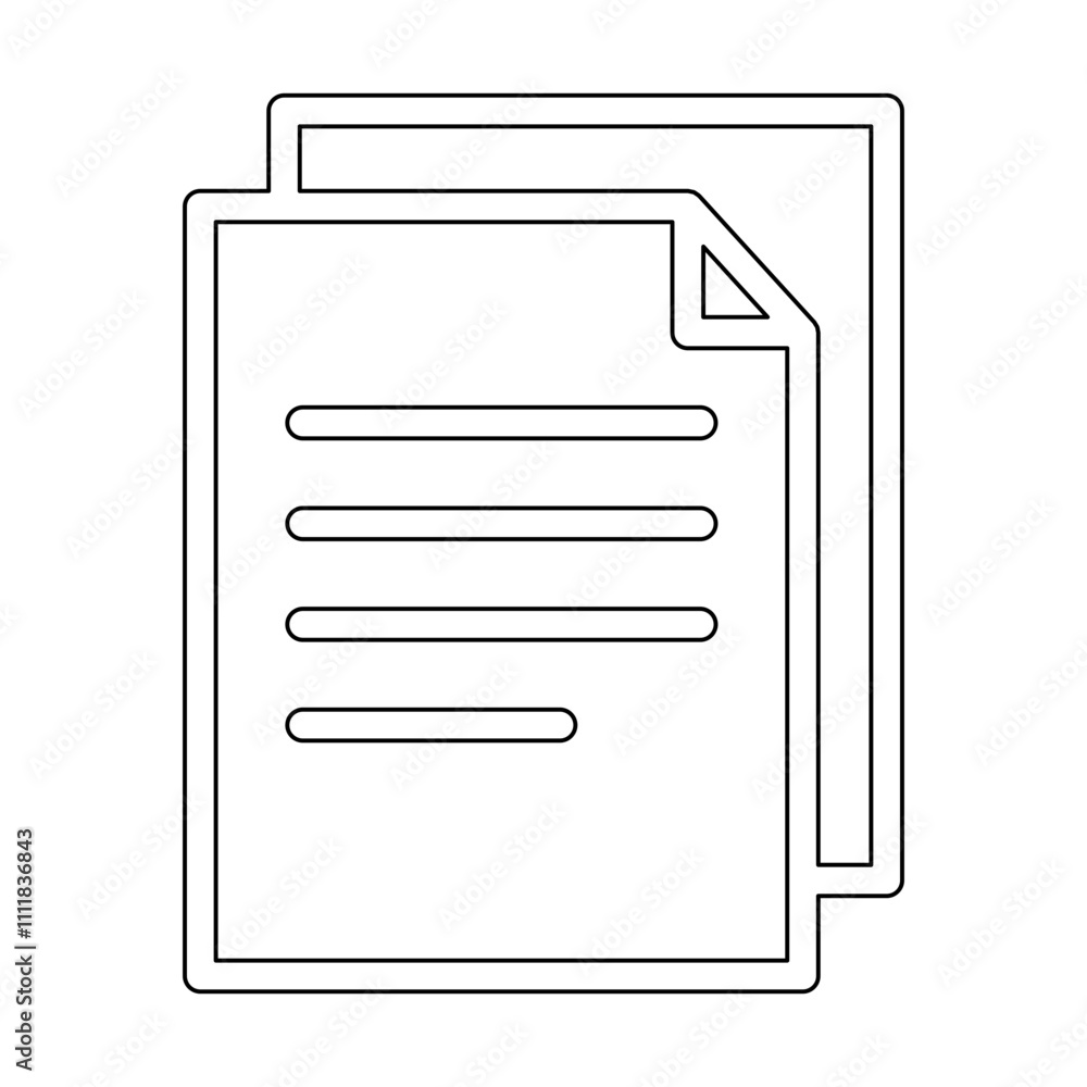 Poster data file icon in line style