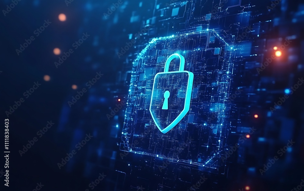 Poster a padlock with the word padlock on it, generative ai