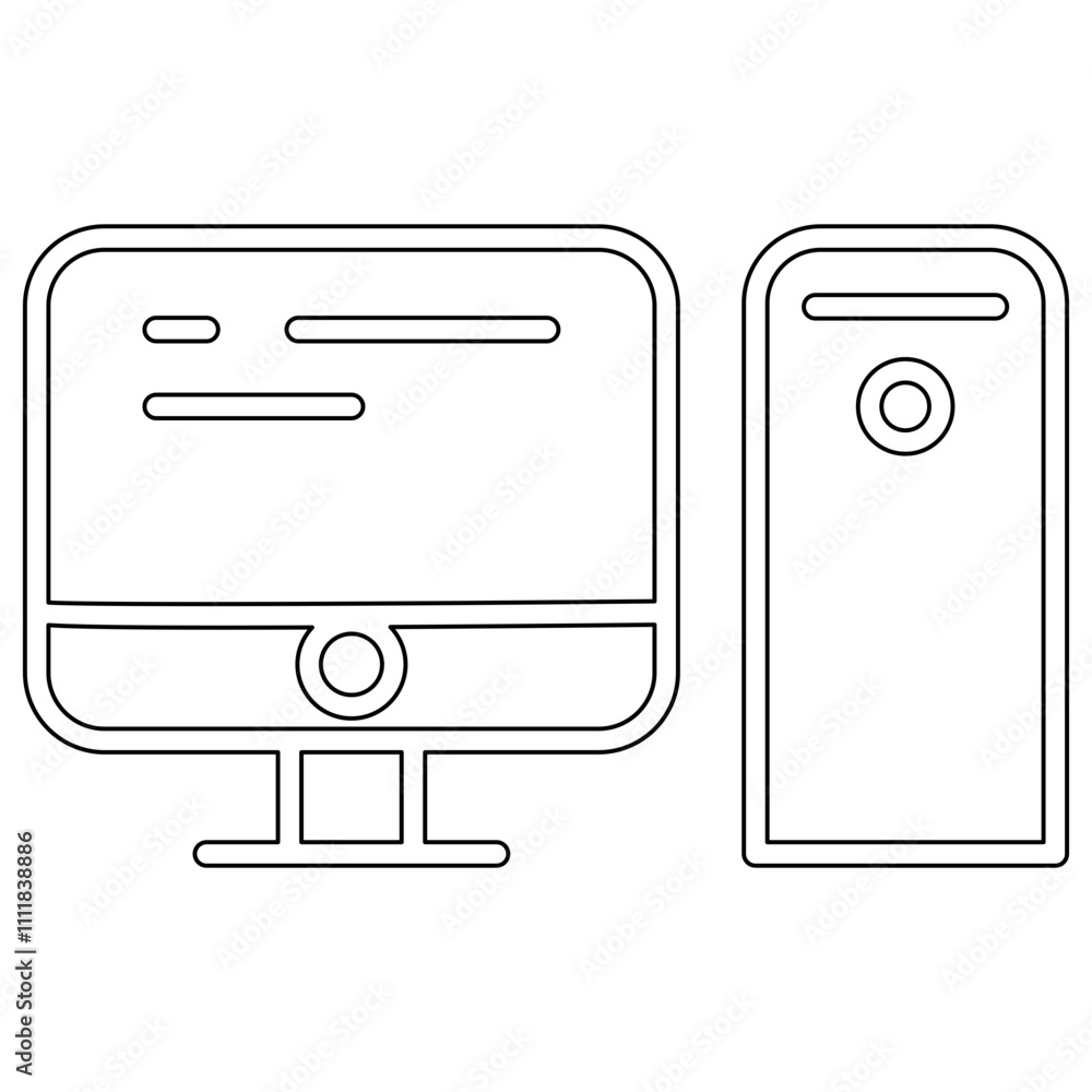 Poster computer icon in line style