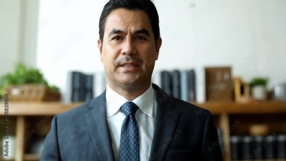 Aufkleber professional businessman delivering a presentation, confidently explaining diagrams in a formal offi