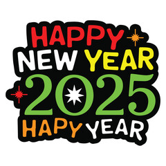 Happy New Year 2025 Celebration Background with Fireworks
