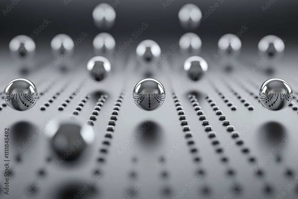 Poster transparent glass-like structure with metallic nanoparticles embedded, symbolizing innovative materi