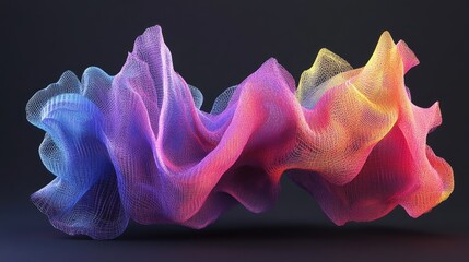 Abstract colorful flowing mesh.