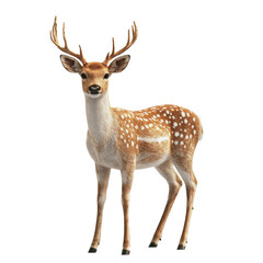 Realistic depiction of a spotted deer in a natural pose