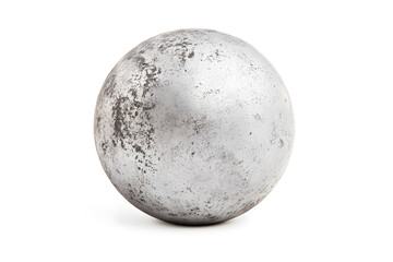 Cracked silver metal sphere, perfect for 3D modeling and texturing isolated on white
