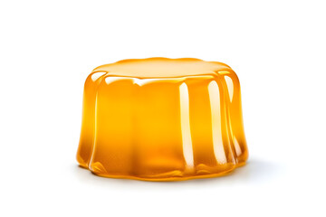 Yellow Jelly Candy, isolated on white background