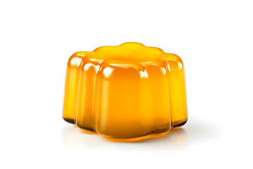 Yellow Jelly Candy, isolated on white background