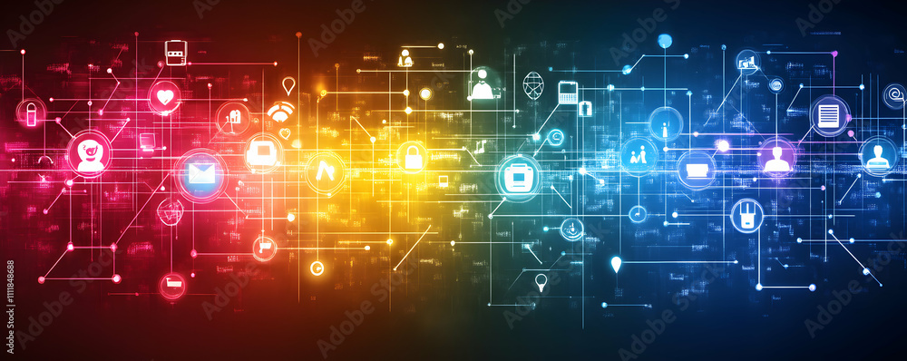 Poster abstract network background, global data connections illustrating digital communication and technolo