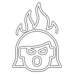 Angry icon in line style