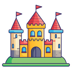 Castel Cartoon Vector Illustration. Luxury House Isolated Icon Concept