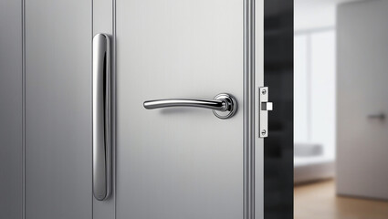 Focus on the lock with the door