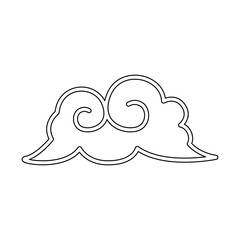 Cloud icon chinese style in line style