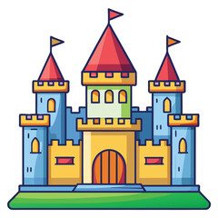 Castel Cartoon Vector Illustration. Luxury House Isolated Icon Concept