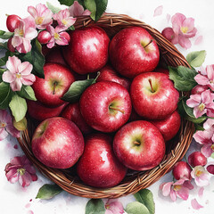 Red Apple Day Background