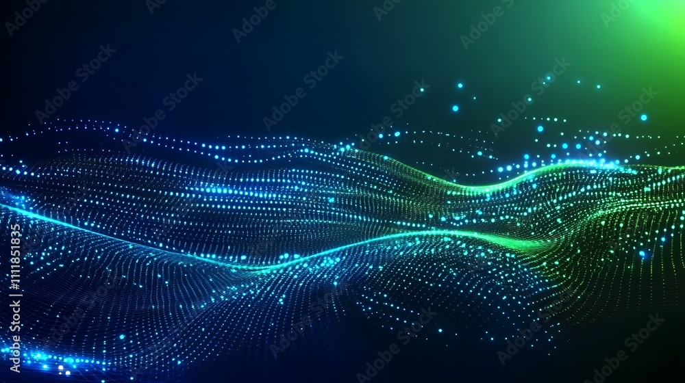 Aufkleber vibrant abstract light waves with dots and sparkles in a colorful background