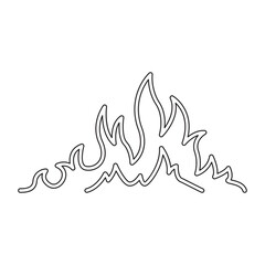 Flame icon in line style