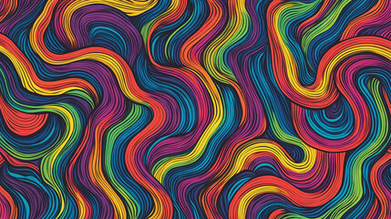 Obraz premium Abstract rainbow wavy lines background. Colorful vibrant pattern.
