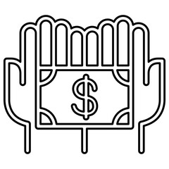 Earning icon in line style
