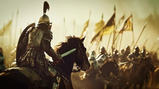 Epic ancient battle scene