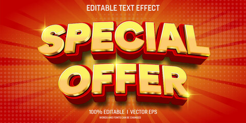 special offer vector 3d text effect with modern style design