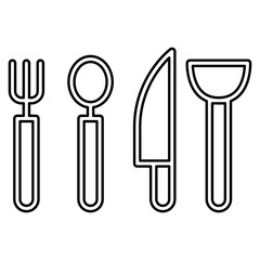 Utensil icon in line style