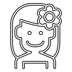 Spa woman icon in line style