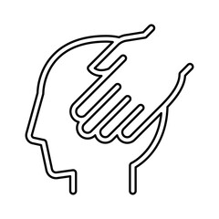 Head massage icon in line style