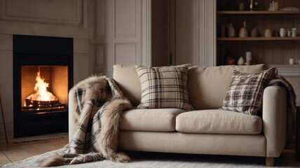 Inviting Space: Empty Board in a Warm Living Room
