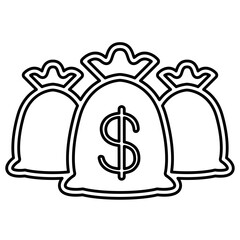 Money bag icon in line style