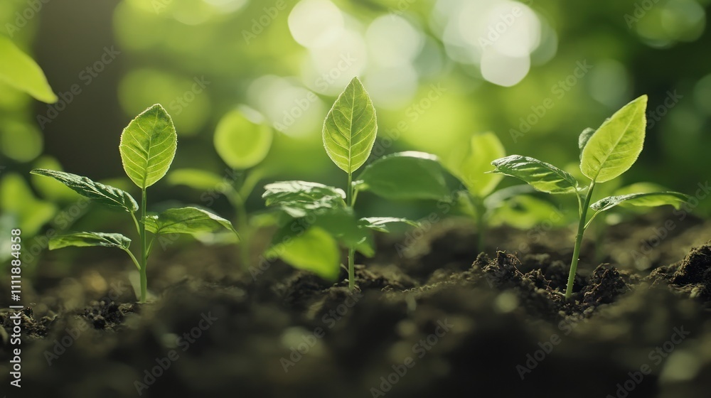 Wall mural sprout in the ground