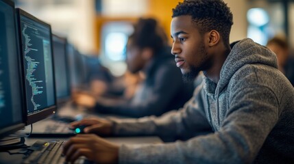 Digital skills training program with interactive elements, diverse learners