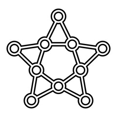 Star structure icon in line style
