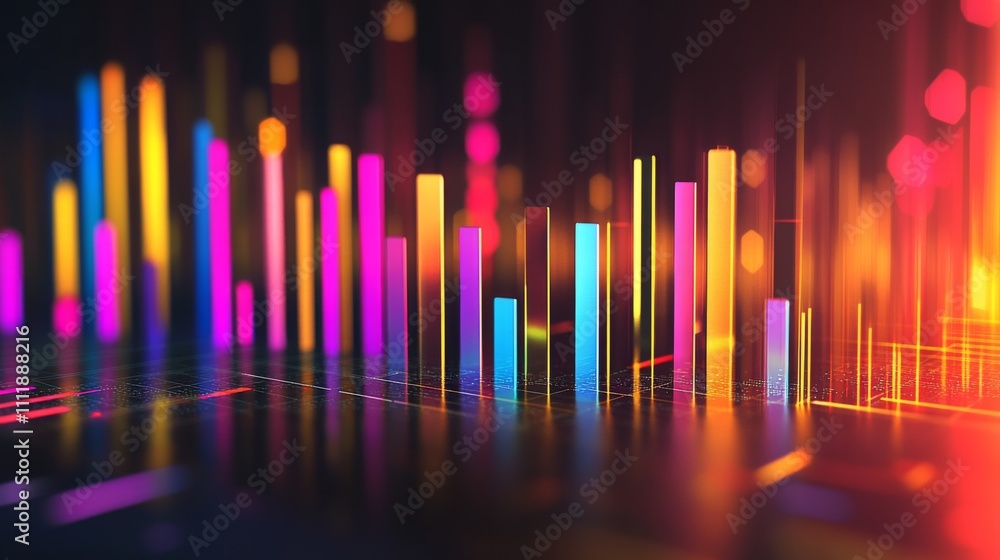 Leinwandbilder colorful abstract bars representing data visualization and analytics