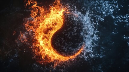 Fire and Water Yin Yang Symbol
