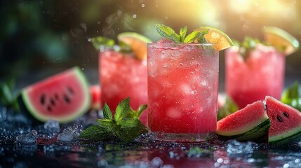 refreshing lemonade based on watermelon