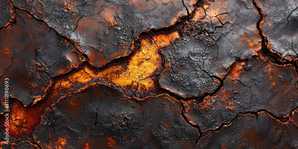 Poster rock with a crack in it and a yellowish brown color