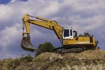 Excavator on Works on a construction site