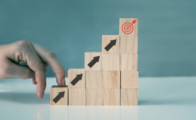 Goals and planning for success in business marketing and business development. Achievement goal and...
